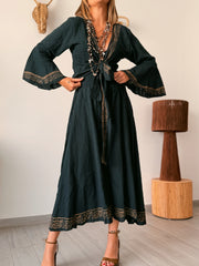 Top SENTY negro de lino