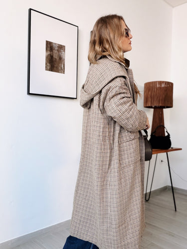 Abrigo oversized pata de gallo