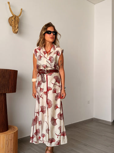 Conjunto estampado beige