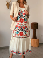 Vestido MASCLÁ bordado blanco