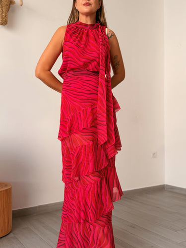 Conjunto gasa fucsia