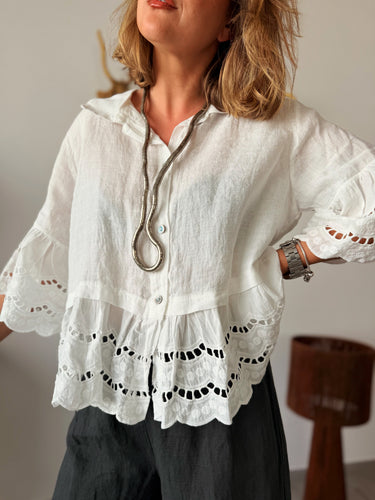 Camisa VOLTER lino blanca