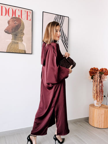 Vestido CORINA vino satén