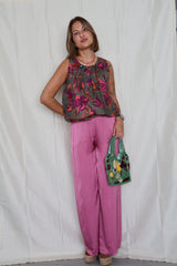 Pantalón seda rosa