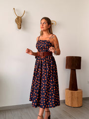 Vestido LUCCA lunares marino