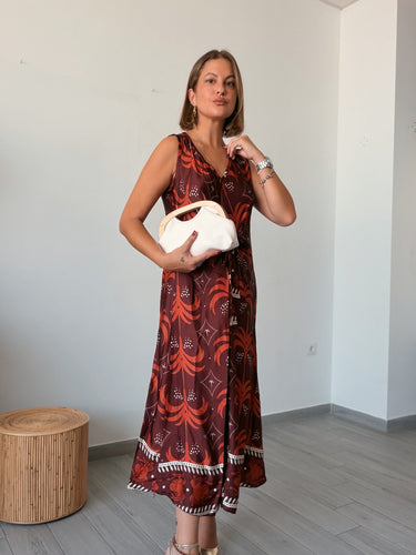 Bolso de mano beige combinado