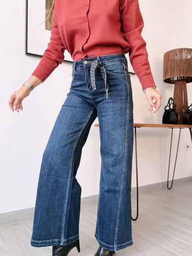 Denim tintada oscura lazo