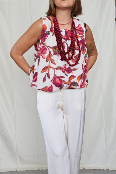 Top STRAWY beige estampado
