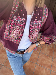 Chaqueta india buganvilla bordada