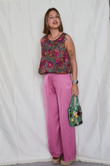 Top STRAWY estampado caqui