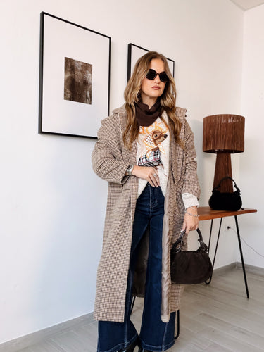 Abrigo oversized pata de gallo
