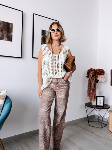 Denim bambi estampado