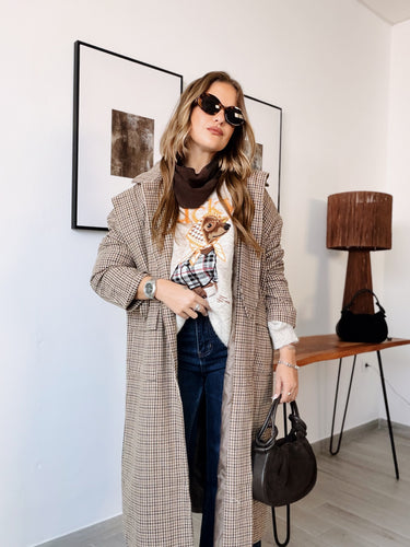 Abrigo oversized pata de gallo