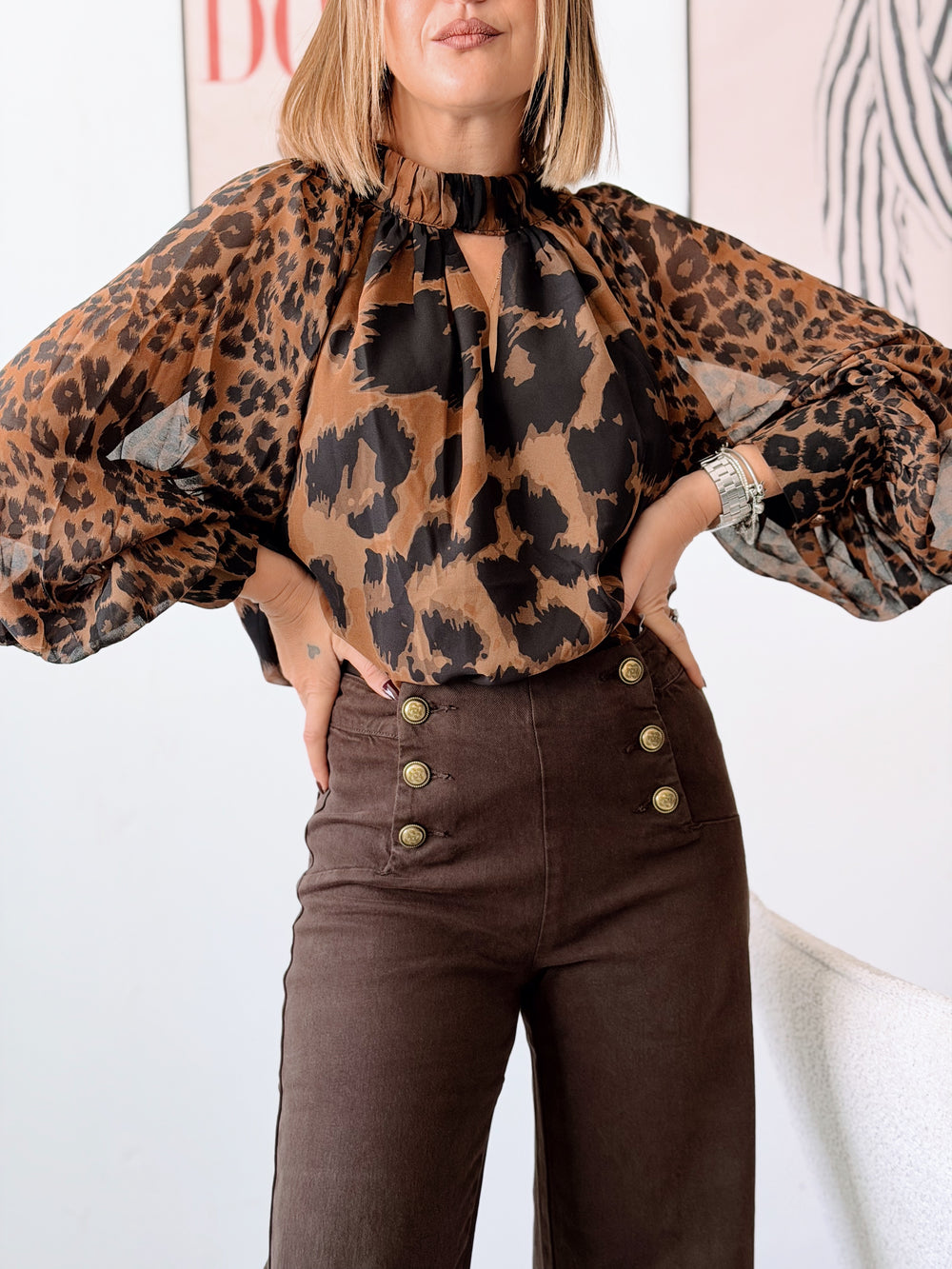 Blusa gasa animal print