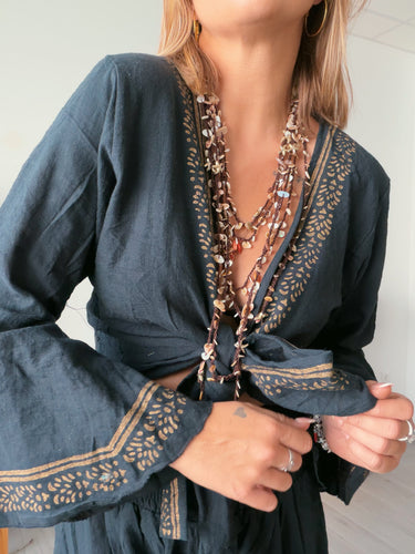 Top SENTY negro de lino