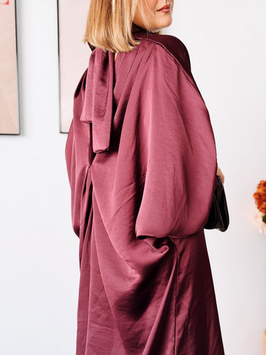 Vestido CORINA vino satén