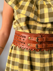 Vestido VICHYLOVER amarillo y verde