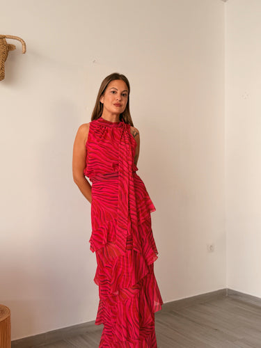 Conjunto gasa fucsia