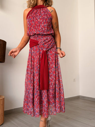 Vestido DENISE gasa rojo