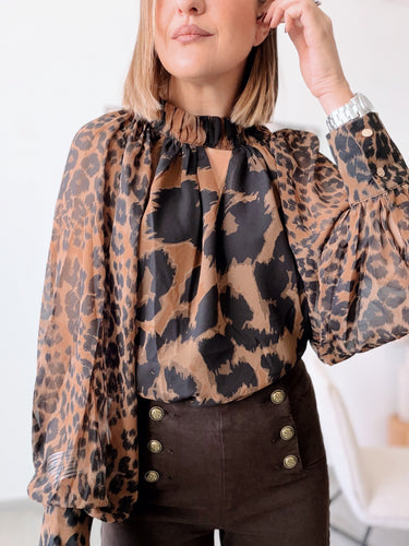 Blusa gasa animal print