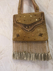Bolso handmade bohochic dorado