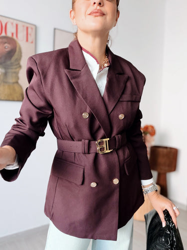 Blazer berenjena B cinturón