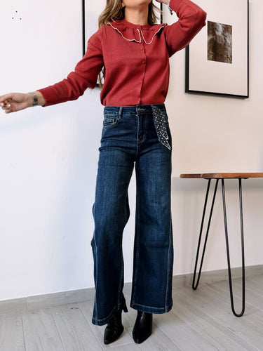 Denim tintada oscura lazo
