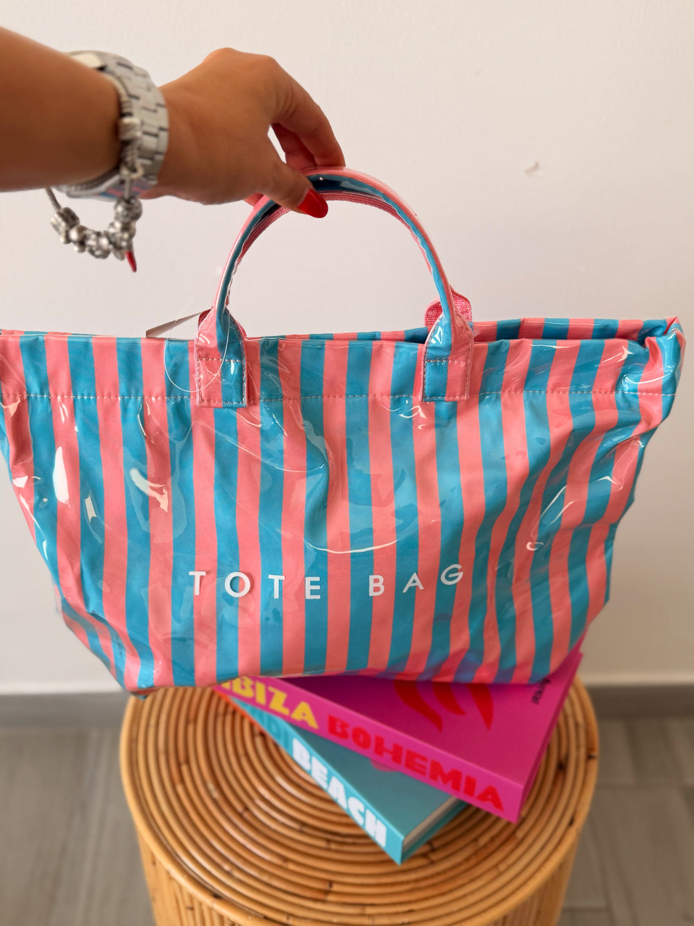 TOTEBAG ROSA Y CELESTE