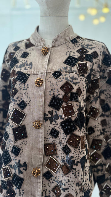 Chaqueta COSS lentejuelas denim