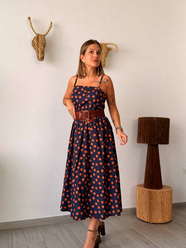 Vestido LUCCA lunares marino