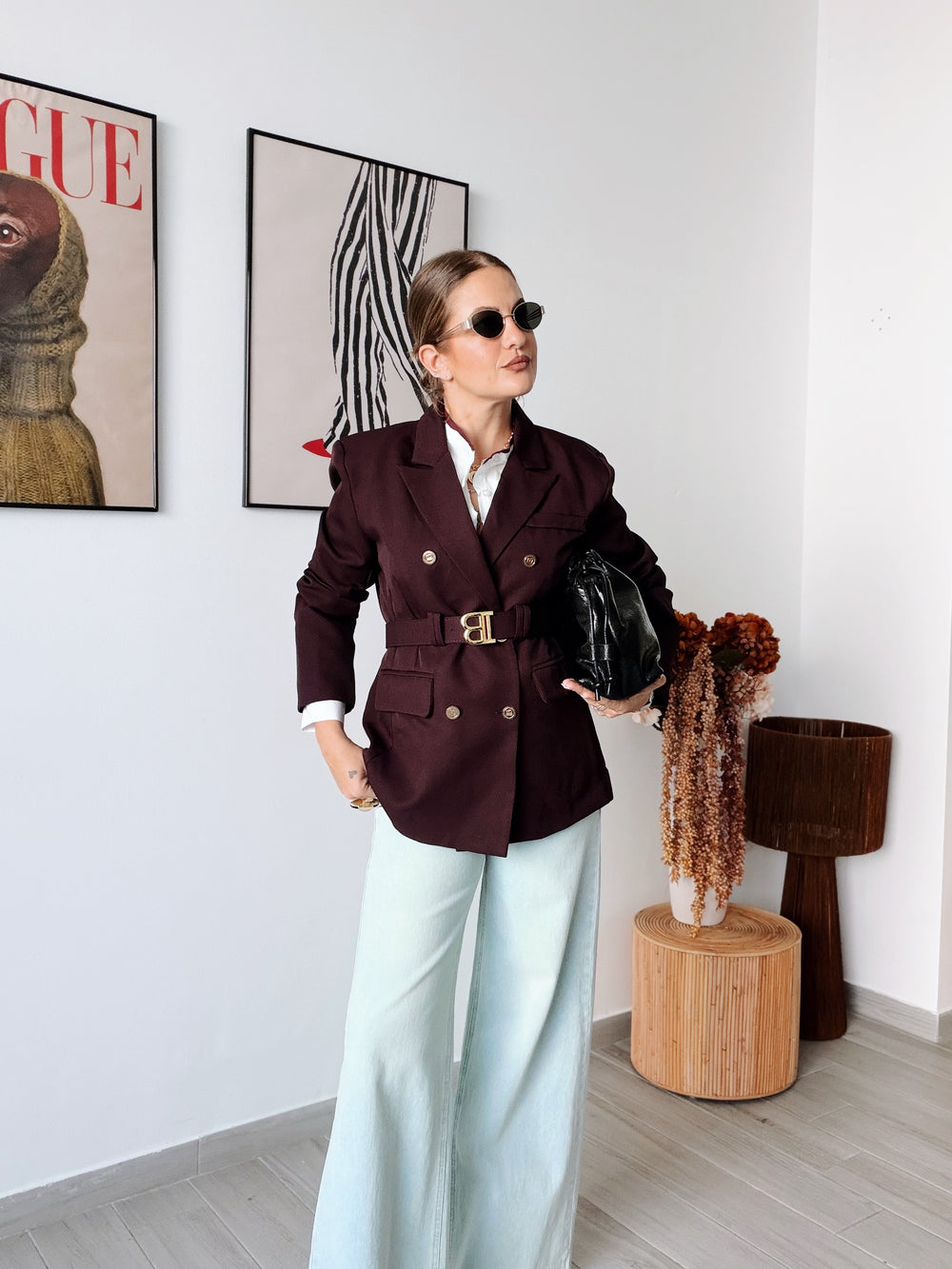 Blazer berenjena B cinturón