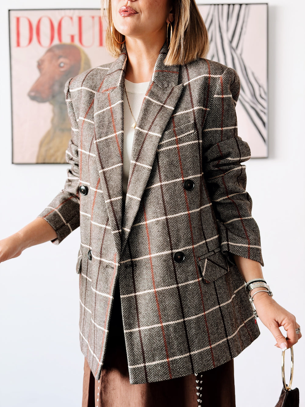 Blazer espiga DEMISSE marrón