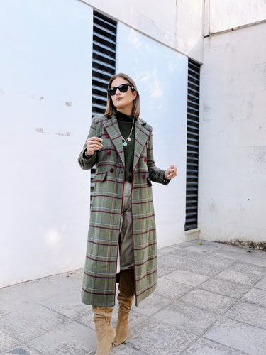 Abrigo GALWAY cuadros verde paño