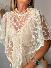 Top encaje SIBANNIA beige