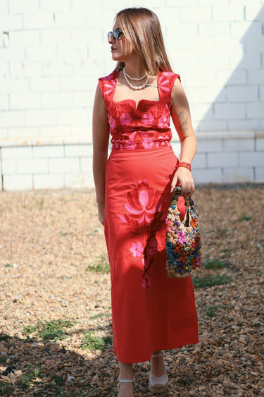 Conjunto MADISON bordado rojo