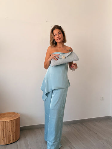Conjunto LATRES raso azul