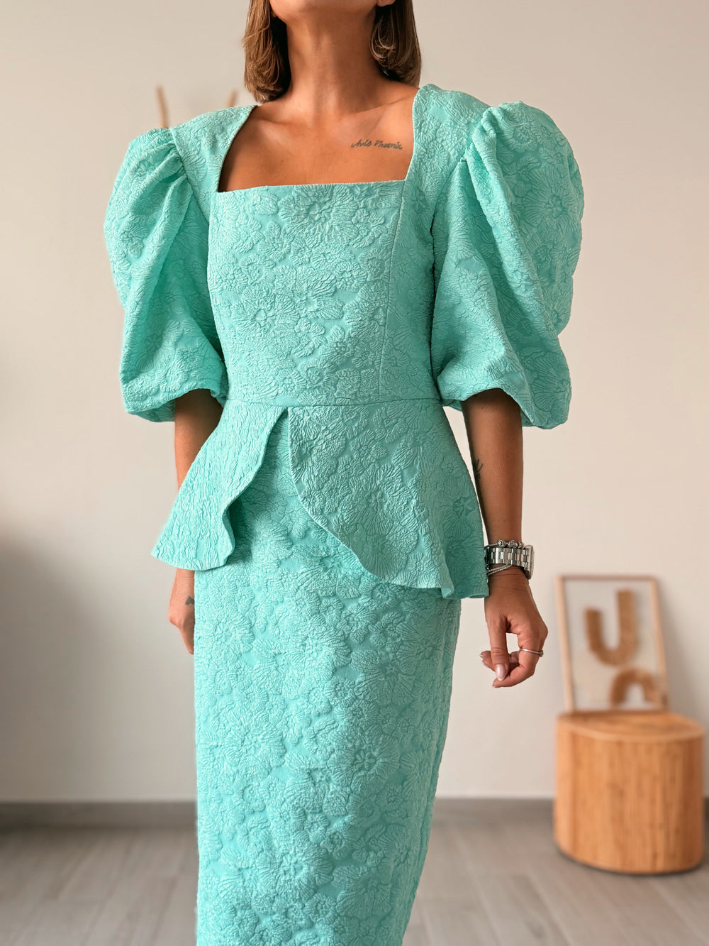 Vestido verde agua CINTHYA