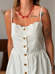 Vestido LISETY blanco abotonado