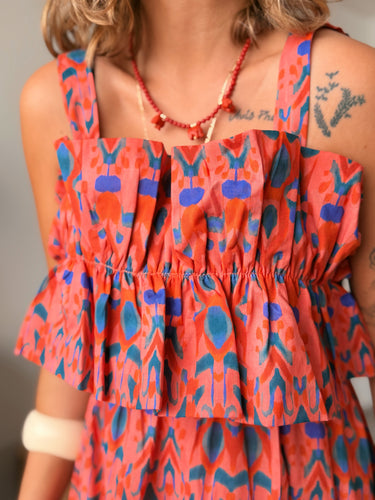 Vestido CERDEÑA estampado coral