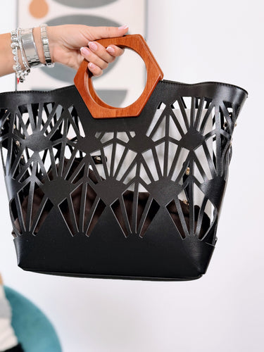 Bolso LOWY negro troquelado