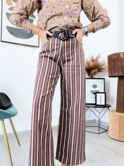Denim QUIOSIA rayas beige combinado