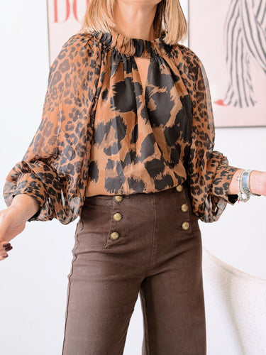 Blusa gasa animal print