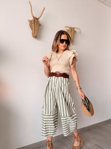 Top punto volante beige