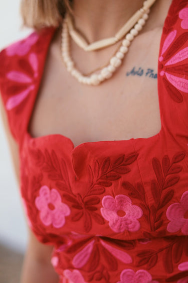 Conjunto MADISON bordado rojo