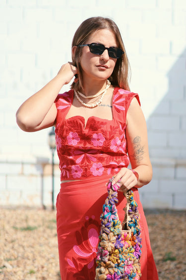 Conjunto MADISON bordado rojo