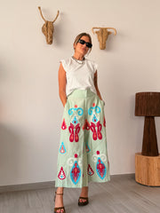 Pantalón KALAMIRUMI verde agua
