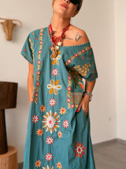 Vestido KALAMI petróleo