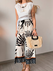 Pantalón SANRASA beige combinado