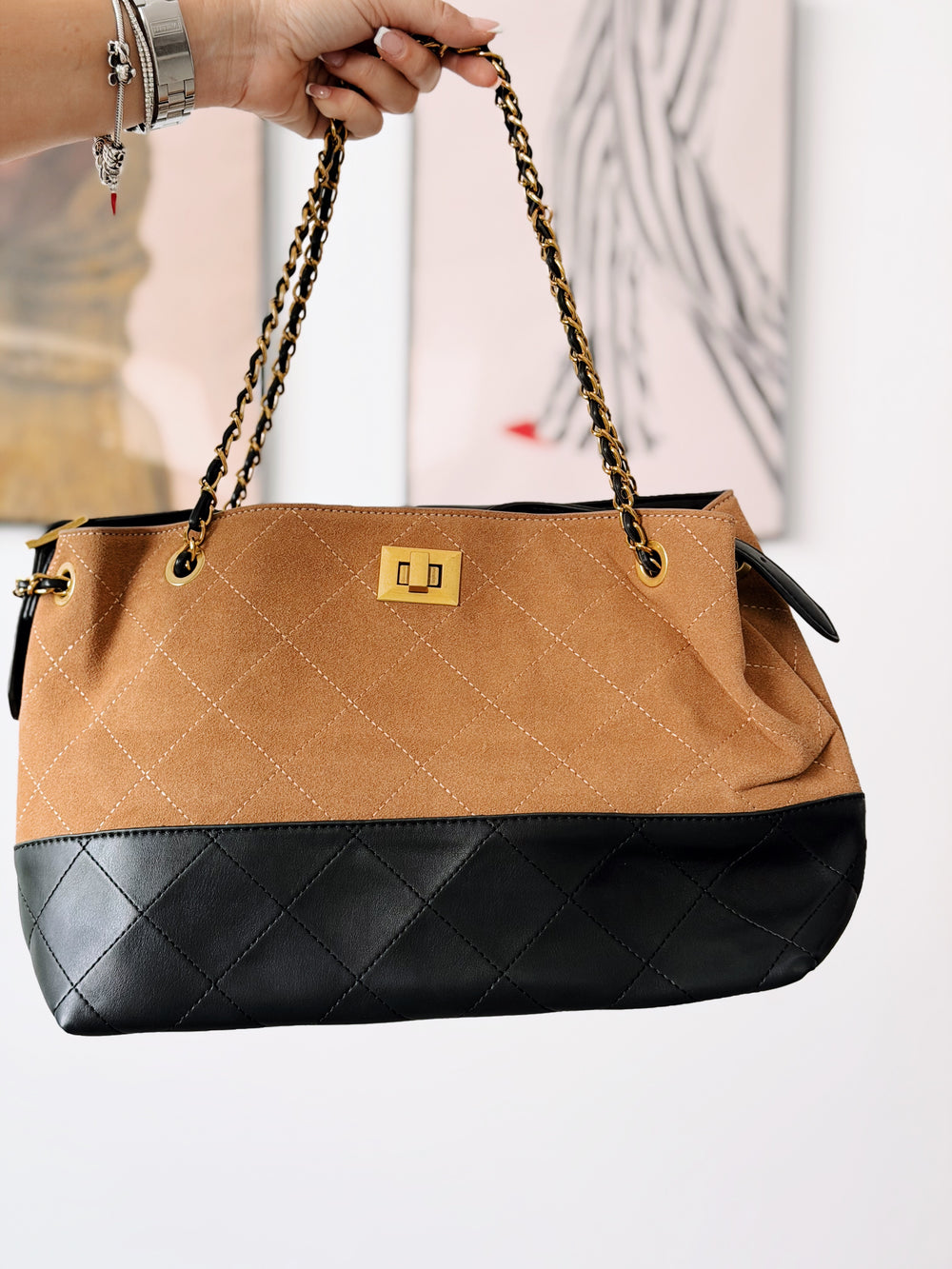 Bolso CHANTAL camel y negro