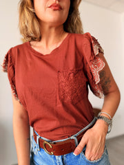 Camiseta teja ribete